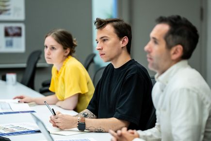 People attending meeting